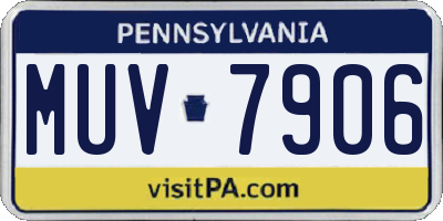 PA license plate MUV7906