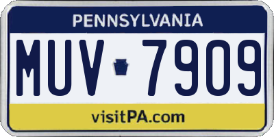 PA license plate MUV7909