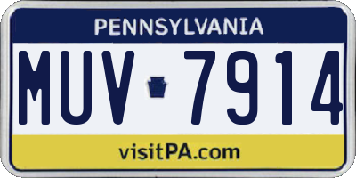 PA license plate MUV7914