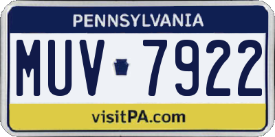 PA license plate MUV7922