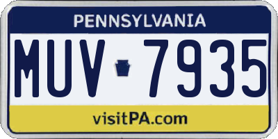PA license plate MUV7935