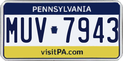 PA license plate MUV7943