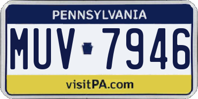 PA license plate MUV7946