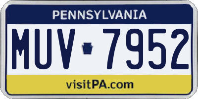 PA license plate MUV7952