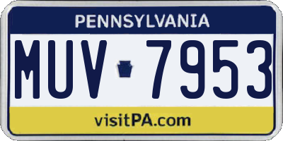 PA license plate MUV7953