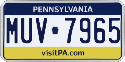 PA license plate MUV7965
