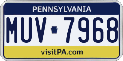 PA license plate MUV7968
