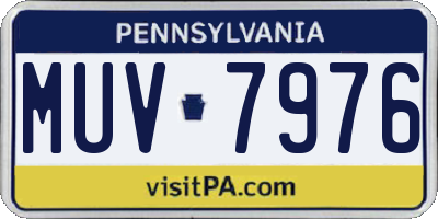 PA license plate MUV7976