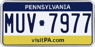 PA license plate MUV7977