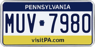PA license plate MUV7980