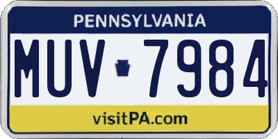 PA license plate MUV7984