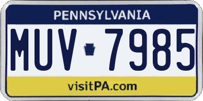 PA license plate MUV7985