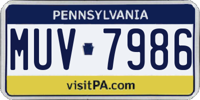 PA license plate MUV7986