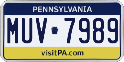 PA license plate MUV7989