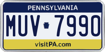 PA license plate MUV7990