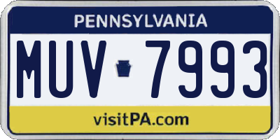 PA license plate MUV7993