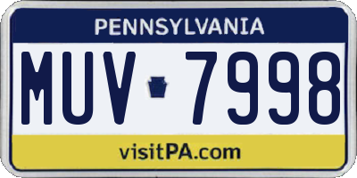 PA license plate MUV7998