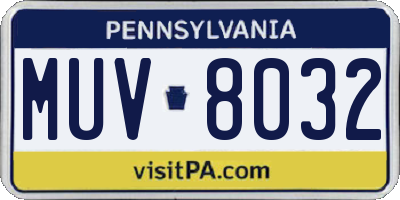 PA license plate MUV8032