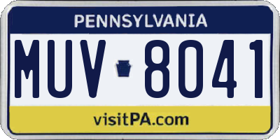 PA license plate MUV8041