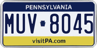 PA license plate MUV8045