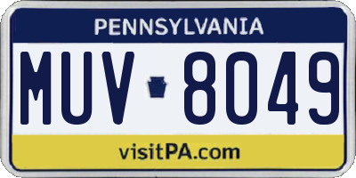 PA license plate MUV8049