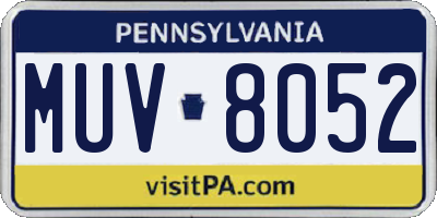 PA license plate MUV8052