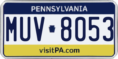PA license plate MUV8053