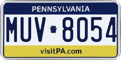PA license plate MUV8054