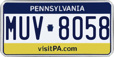 PA license plate MUV8058