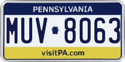 PA license plate MUV8063
