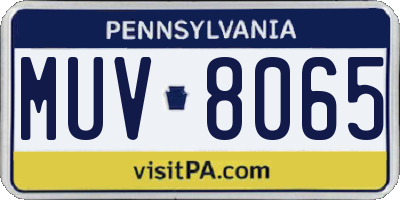 PA license plate MUV8065