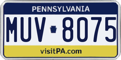 PA license plate MUV8075