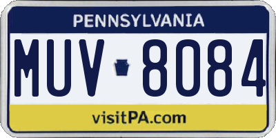 PA license plate MUV8084