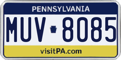 PA license plate MUV8085