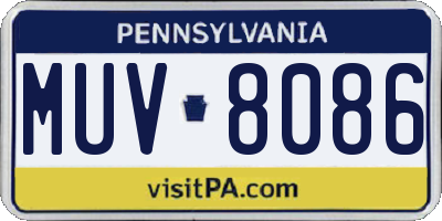 PA license plate MUV8086