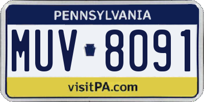 PA license plate MUV8091