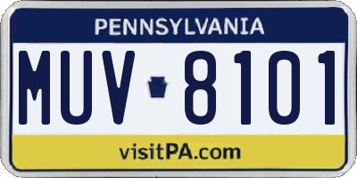 PA license plate MUV8101