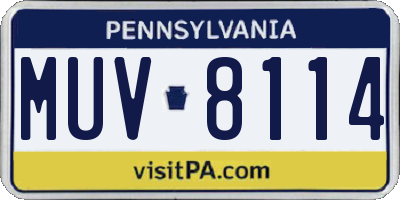 PA license plate MUV8114