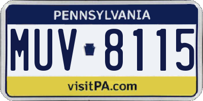 PA license plate MUV8115