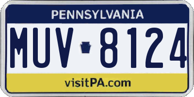 PA license plate MUV8124