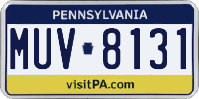 PA license plate MUV8131