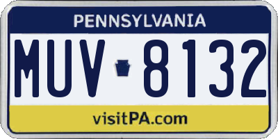 PA license plate MUV8132