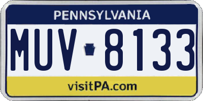 PA license plate MUV8133