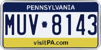 PA license plate MUV8143