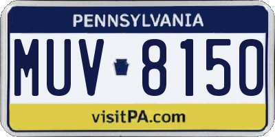 PA license plate MUV8150