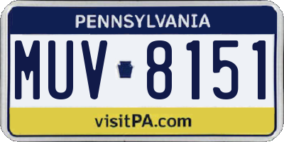 PA license plate MUV8151