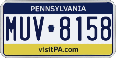 PA license plate MUV8158