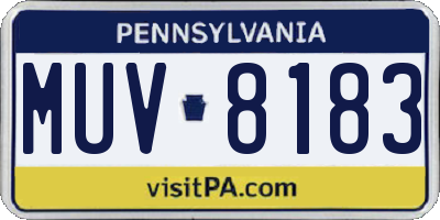 PA license plate MUV8183