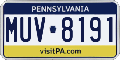 PA license plate MUV8191