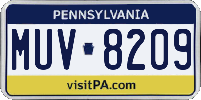 PA license plate MUV8209